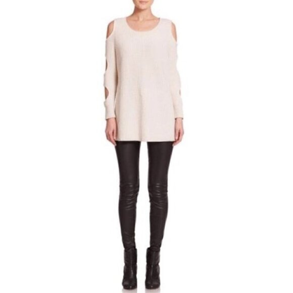 Zoe Jordan Sweater XS Galileo Wool Cashmere Cold Shoulder Cutout Sleeves Knit - Picture 4 of 9